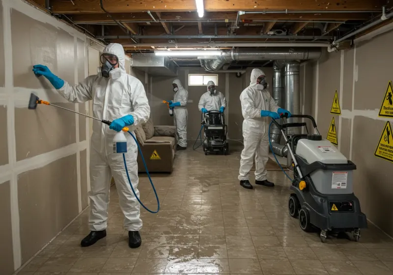 Basement Moisture Removal and Structural Drying process in West Side Highway, WA